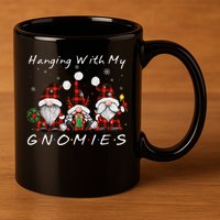 Hanging With My Gnomies Buffalo Red Plaid Christmas Gnome 11oz C Handle Ceramic Mug