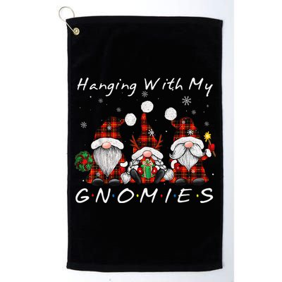 Hanging With My Gnomies Buffalo Red Plaid Christmas Gnome Golf Towel