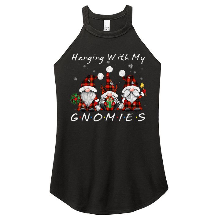 Hanging With My Gnomies Buffalo Red Plaid Christmas Gnome Women's Perfect Tri Rocker Tank