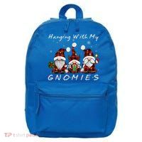 Hanging With My Gnomies Buffalo Red Plaid Christmas Gnome 16 in Basic Backpack