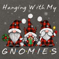 Hanging With My Gnomies Buffalo Red Plaid Christmas Gnome Cotton Canvas Backpack