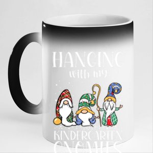 Hanging With My Kindergarten Gnomies Funny Teacher Gnome Gift 11oz Black Color Changing Mug