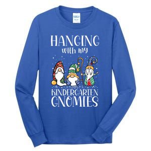 Hanging With My Kindergarten Gnomies Funny Teacher Gnome Gift Tall Long Sleeve T-Shirt