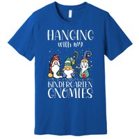 Hanging With My Kindergarten Gnomies Funny Teacher Gnome Gift Premium T-Shirt