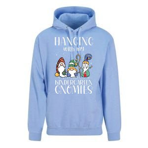 Hanging With My Kindergarten Gnomies Funny Teacher Gnome Gift Unisex Surf Hoodie