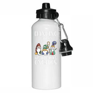 Hanging With My Kindergarten Gnomies Funny Teacher Gnome Gift Aluminum Water Bottle