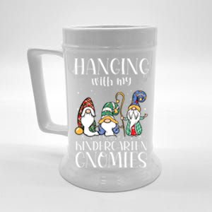 Hanging With My Kindergarten Gnomies Funny Teacher Gnome Gift Beer Stein