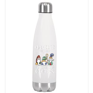 Hanging With My Kindergarten Gnomies Funny Teacher Gnome Gift Stainless Steel Insulated Water Bottle