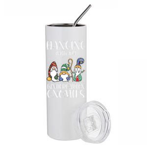 Hanging With My Kindergarten Gnomies Funny Teacher Gnome Gift Stainless Steel Tumbler