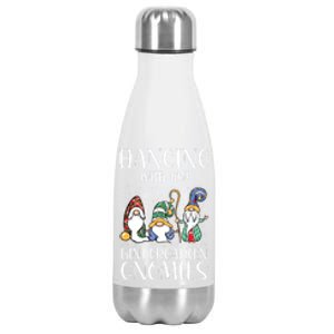 Hanging With My Kindergarten Gnomies Funny Teacher Gnome Gift Stainless Steel Insulated Water Bottle