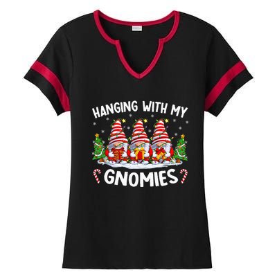 Hanging With My Gnomies Matching Family Christmas Pjs Gnome  Ladies Halftime Notch Neck Tee