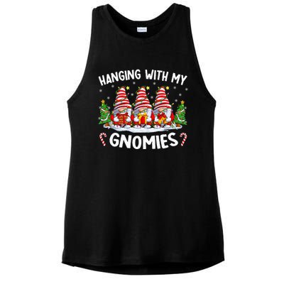 Hanging With My Gnomies Matching Family Christmas Pjs Gnome  Ladies PosiCharge Tri-Blend Wicking Tank