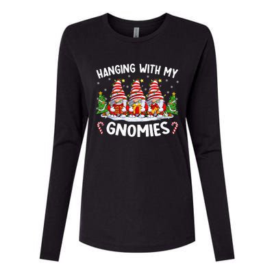 Hanging With My Gnomies Matching Family Christmas Pjs Gnome  Womens Cotton Relaxed Long Sleeve T-Shirt