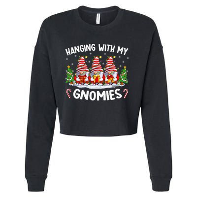 Hanging With My Gnomies Matching Family Christmas Pjs Gnome  Cropped Pullover Crew