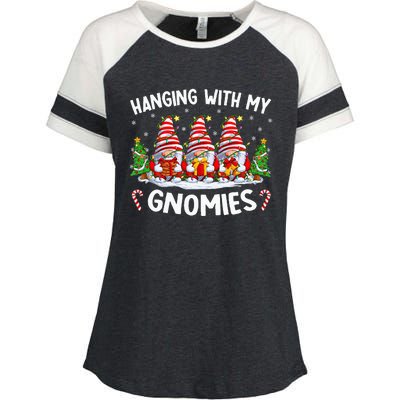 Hanging With My Gnomies Matching Family Christmas Pjs Gnome  Enza Ladies Jersey Colorblock Tee