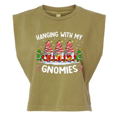 Hanging With My Gnomies Matching Family Christmas Pjs Gnome  Garment-Dyed Women's Muscle Tee