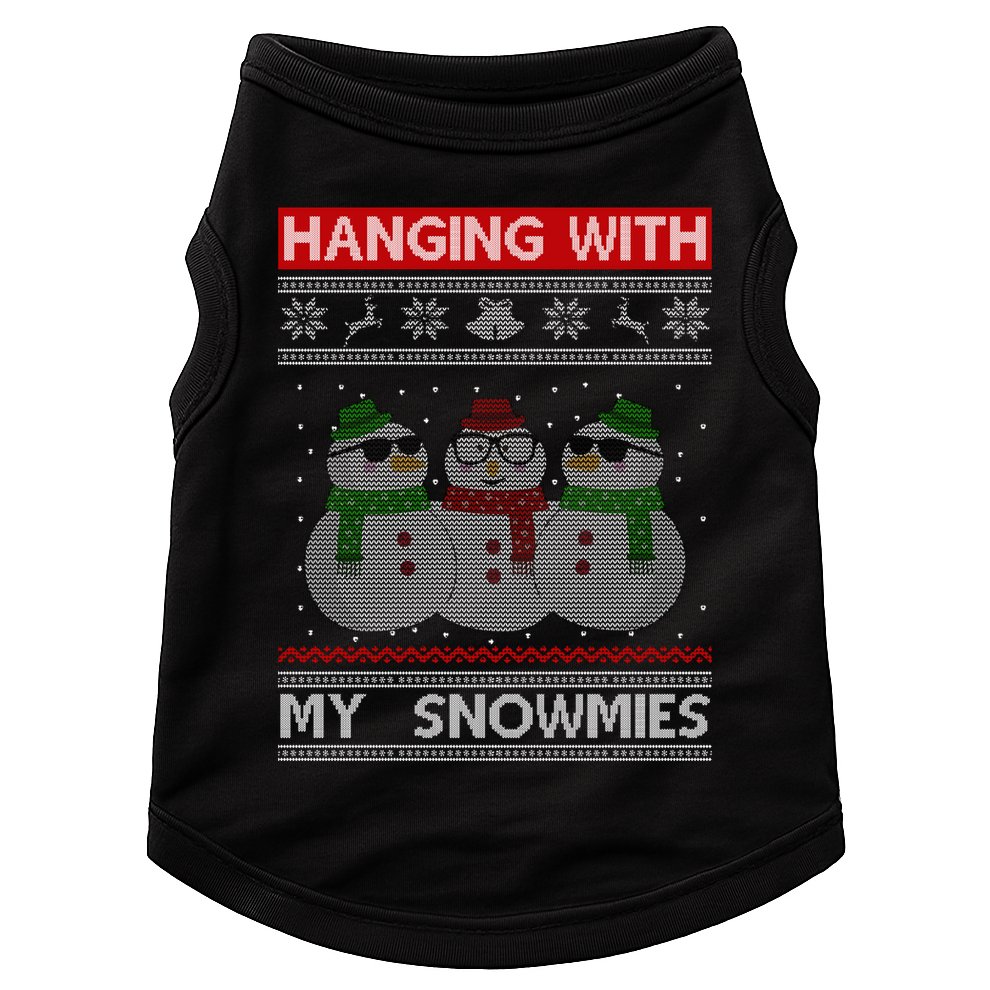 Hanging With My Snowmies Ugly Christmas Doggie Tank