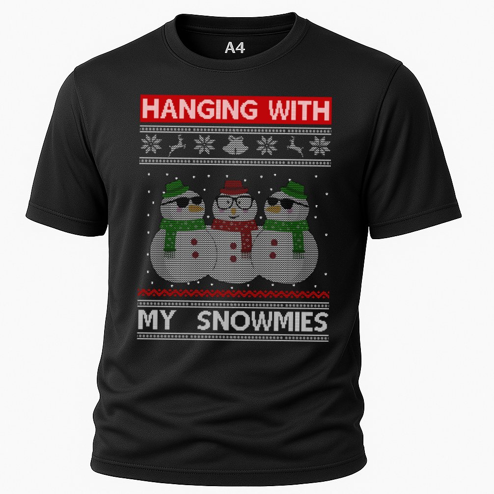 Hanging With My Snowmies Ugly Christmas Cooling Performance Crew T-Shirt