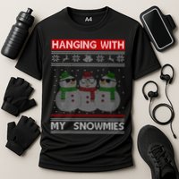 Hanging With My Snowmies Ugly Christmas Cooling Performance Crew T-Shirt
