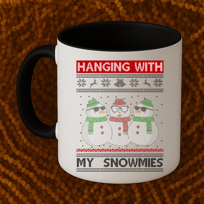 Hanging With My Snowmies Ugly Christmas Mug