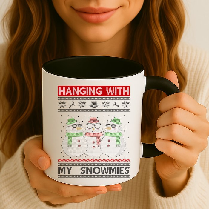 Hanging With My Snowmies Ugly Christmas Mug
