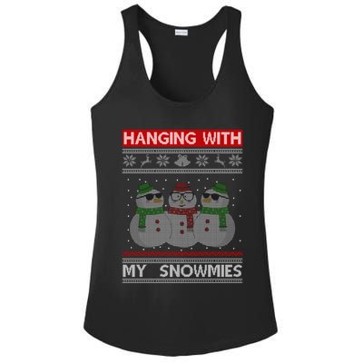 Hanging With My Snowmies Ugly Christmas Ladies PosiCharge Competitor Racerback Tank