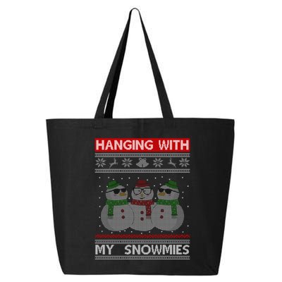 Hanging With My Snowmies Ugly Christmas 25L Jumbo Tote