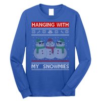 Hanging With My Snowmies Ugly Christmas Long Sleeve Shirt
