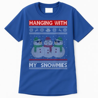 Hanging With My Snowmies Ugly Christmas Tall T-Shirt