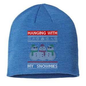 Hanging With My Snowmies Ugly Christmas Sustainable Beanie