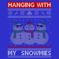 Hanging With My Snowmies Ugly Christmas Mesh Reversible Basketball Jersey Tank
