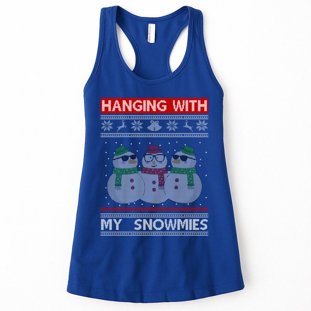 Hanging With My Snowmies Ugly Christmas Womens Tank Top
