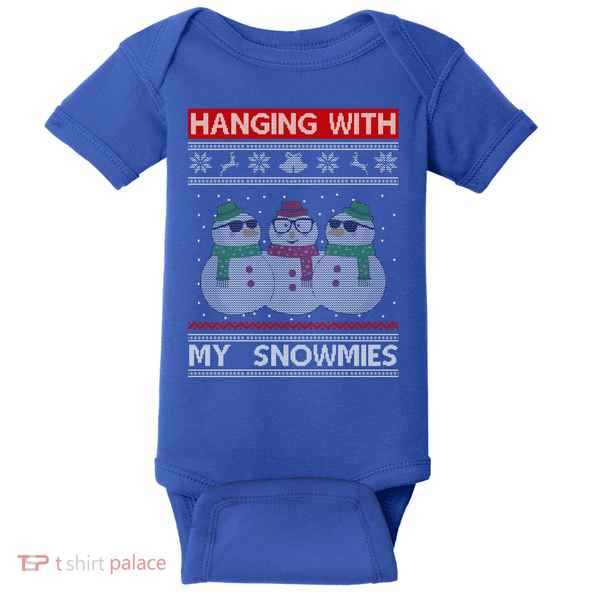 Hanging With My Snowmies Ugly Christmas Baby Bodysuit