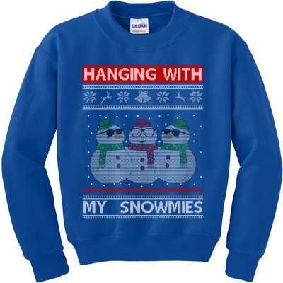 Hanging With My Snowmies Ugly Christmas Kids Sweatshirt