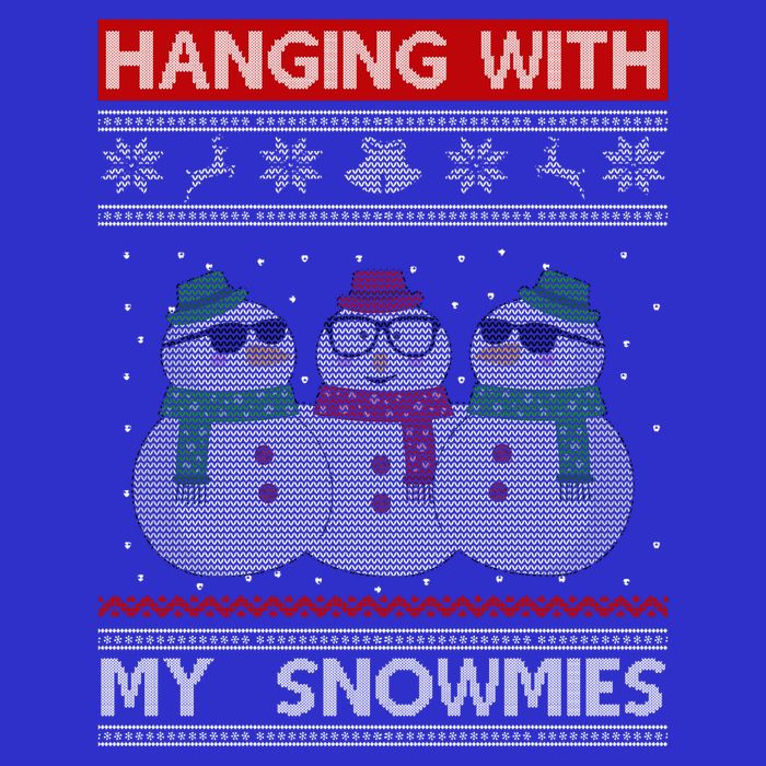 Hanging With My Snowmies Ugly Christmas Short Acrylic Beanie