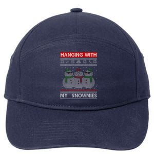 Hanging With My Snowmies Ugly Christmas 7-Panel Snapback Hat