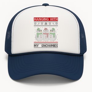 Hanging With My Snowmies Ugly Christmas Trucker Hat