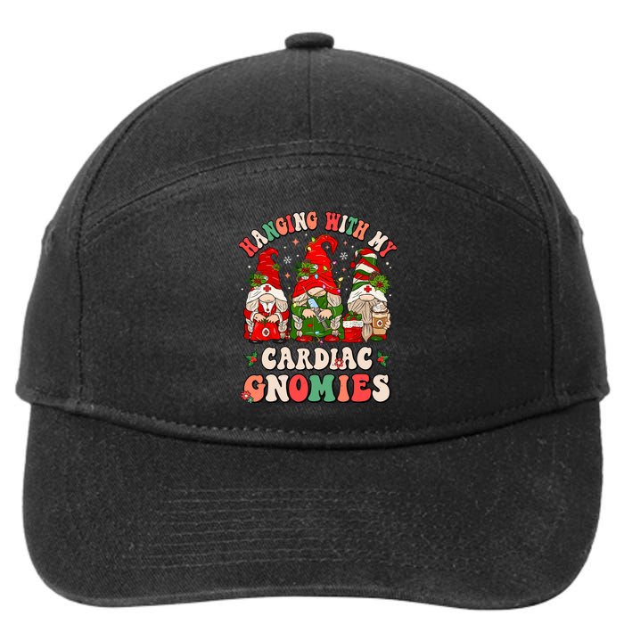 Hanging With My Cardiac Gnomies Funny Christmas Cardiologist 7-Panel Snapback Hat