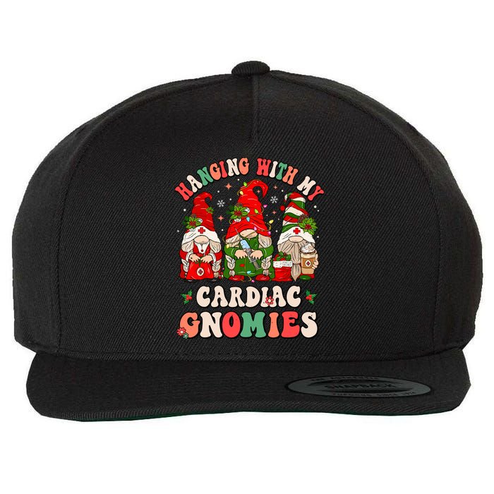 Hanging With My Cardiac Gnomies Funny Christmas Cardiologist Wool Snapback Cap