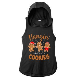 Hangin With My Cookies Gingerbread Christmas Teacher Ladies PosiCharge Tri-Blend Wicking Draft Hoodie Tank