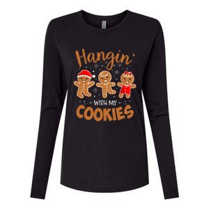 Hangin With My Cookies Gingerbread Christmas Teacher Womens Cotton Relaxed Long Sleeve T-Shirt