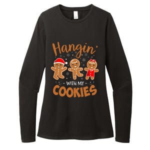 Hangin With My Cookies Gingerbread Christmas Teacher Womens CVC Long Sleeve Shirt