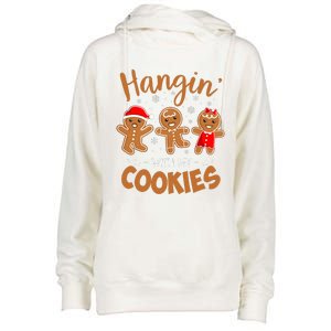 Hangin With My Cookies Gingerbread Christmas Teacher Womens Funnel Neck Pullover Hood