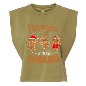 Hangin With My Cookies Gingerbread Christmas Teacher Garment-Dyed Women's Muscle Tee