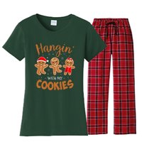 Hangin With My Cookies Gingerbread Christmas Teacher Women's Flannel Pajama Set