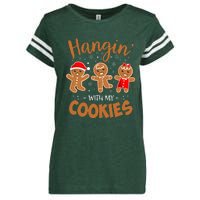 Hangin With My Cookies Gingerbread Christmas Teacher Enza Ladies Jersey Football T-Shirt