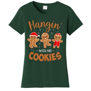 Hangin With My Cookies Gingerbread Christmas Teacher Women's T-Shirt