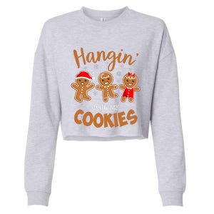 Hangin With My Cookies Gingerbread Christmas Teacher Cropped Pullover Crew