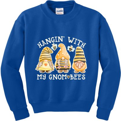 Hanging With My Gnombees Cute Bumble Bee Gnome Gift Kids Sweatshirt