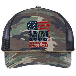 Harris Walz Mind Your Own Damn Business WeRe Not Going Back Gift Retro Rope Trucker Hat Cap